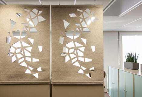 afskærmning med Fraster filt på kontor